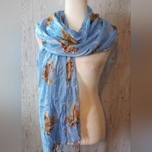 Pier 1 Bunny Easter Metallic Fringe Scarf